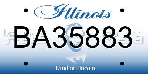 BA35883 Illinois License Plate