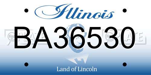BA36530 Illinois License Plate
