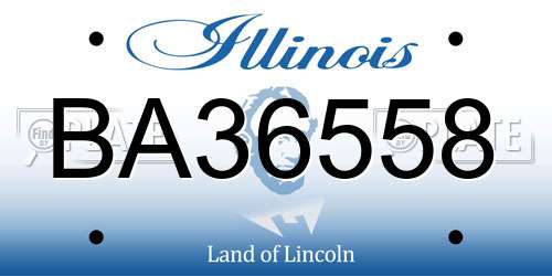 BA36558 Illinois License Plate
