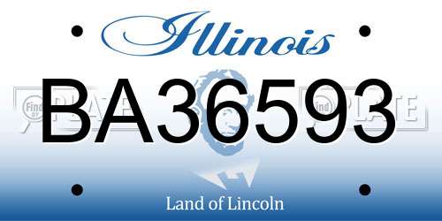 BA36593 Illinois License Plate