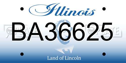 BA36625 Illinois License Plate