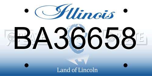 BA36658 Illinois License Plate