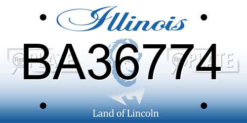 BA36774 Illinois License Plate