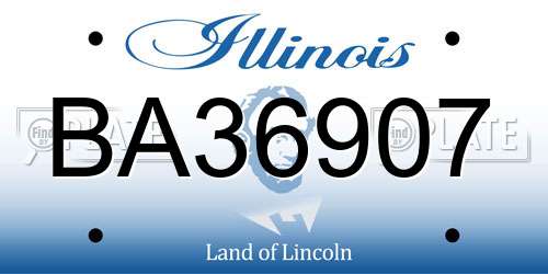 BA36907 Illinois License Plate