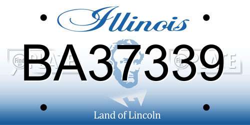 BA37339 Illinois License Plate