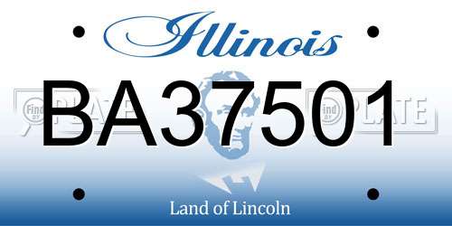 BA37501 Illinois License Plate
