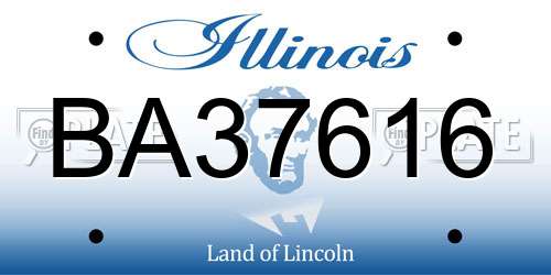 BA37616 Illinois License Plate