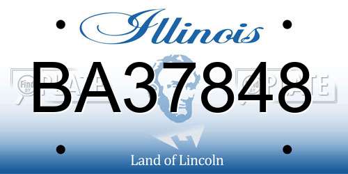 BA37848 Illinois License Plate