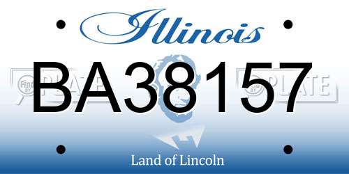 BA38157 Illinois License Plate