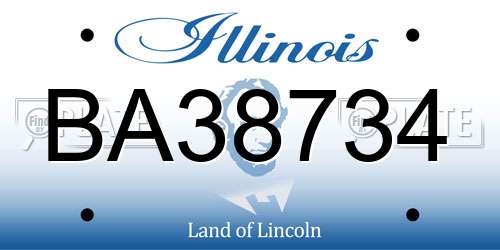 BA38734 Illinois License Plate