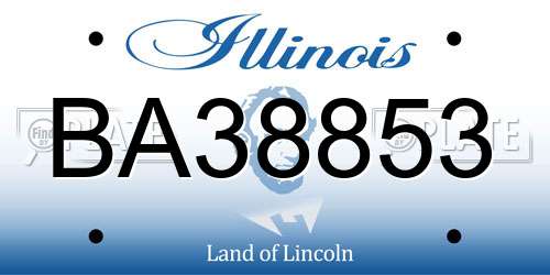 BA38853 Illinois License Plate