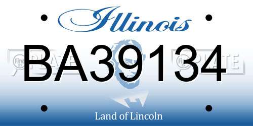 BA39134 Illinois License Plate