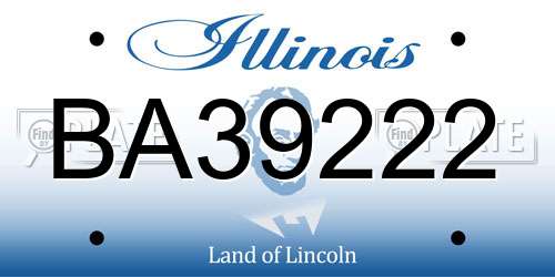 BA39222 Illinois License Plate