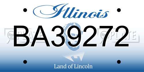 BA39272 Illinois License Plate