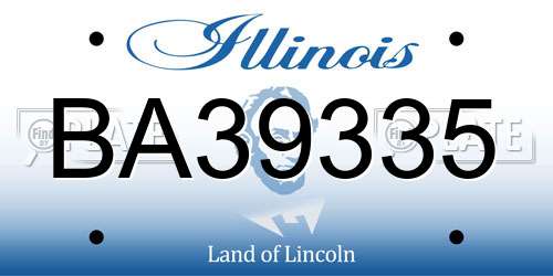BA39335 Illinois License Plate