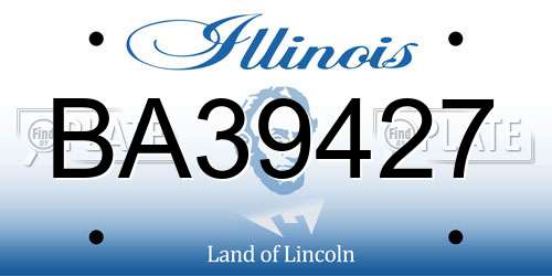 BA39427 Illinois License Plate