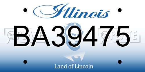 BA39475 Illinois License Plate