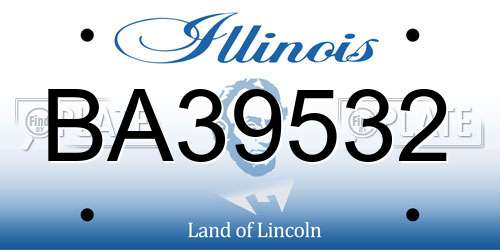 BA39532 Illinois License Plate