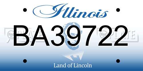 BA39722 Illinois License Plate