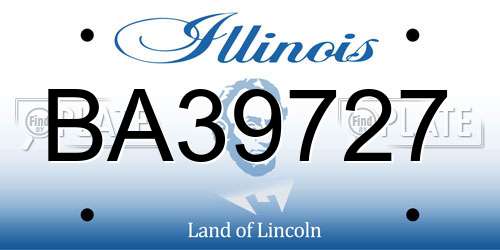 BA39727 Illinois License Plate