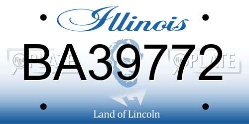 BA39772 Illinois License Plate