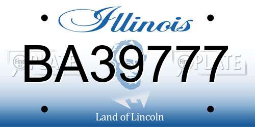 BA39777 Illinois License Plate