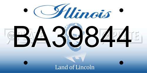BA39844 Illinois License Plate