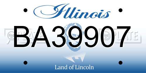 BA39907 Illinois License Plate