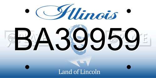 BA39959 Illinois License Plate