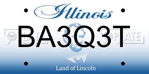 BA3Q3T Illinois License Plate
