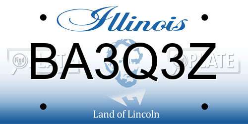 BA3Q3Z Illinois License Plate