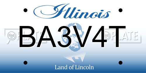 BA3V4T Illinois License Plate