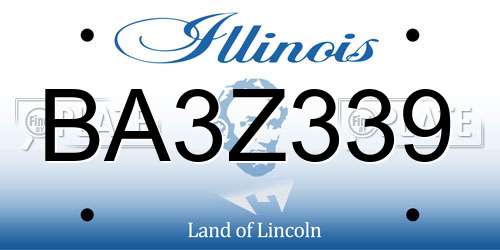 BA3Z339 Illinois License Plate