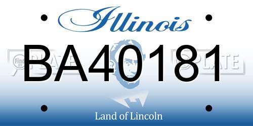 BA40181 Illinois License Plate