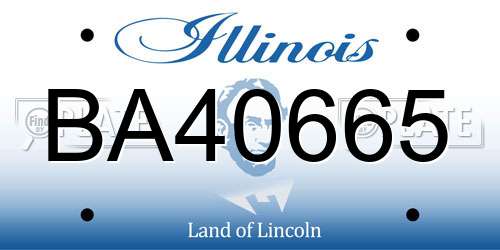BA40665 Illinois License Plate