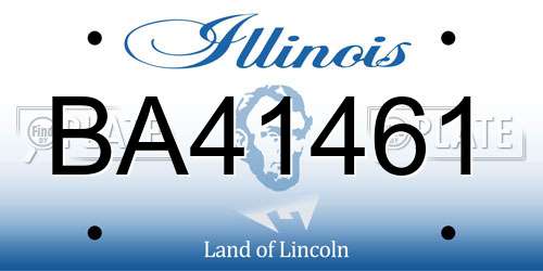 BA41461 Illinois License Plate