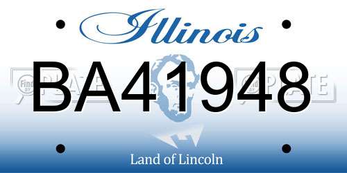 BA41948 Illinois License Plate