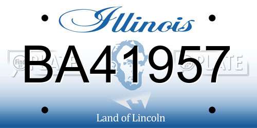 BA41957 Illinois License Plate