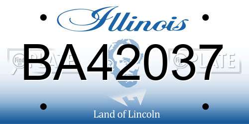 BA42037 Illinois License Plate