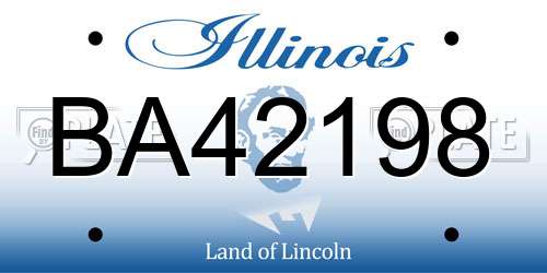 BA42198 Illinois License Plate