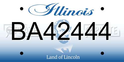 BA42444 Illinois License Plate