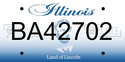 BA42702 Illinois License Plate