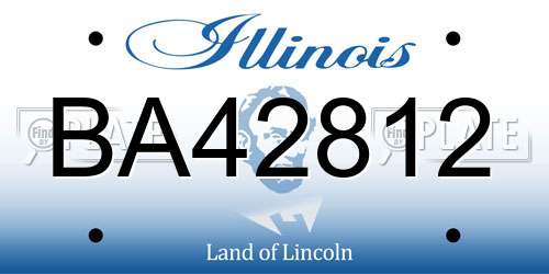 BA42812 Illinois License Plate