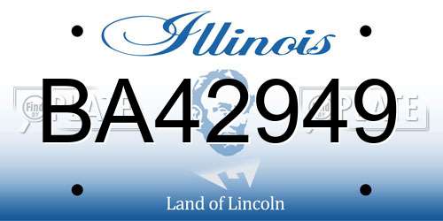 BA42949 Illinois License Plate
