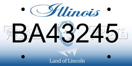 BA43245 Illinois License Plate