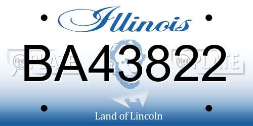 BA43822 Illinois License Plate