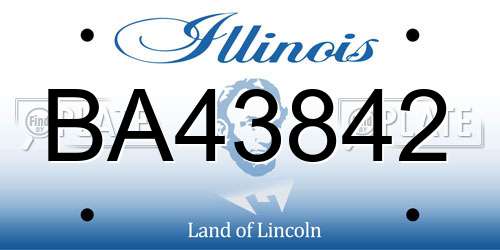 BA43842 Illinois License Plate