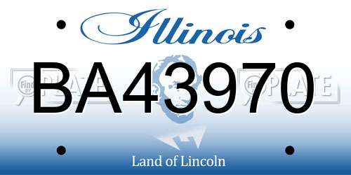 BA43970 Illinois License Plate