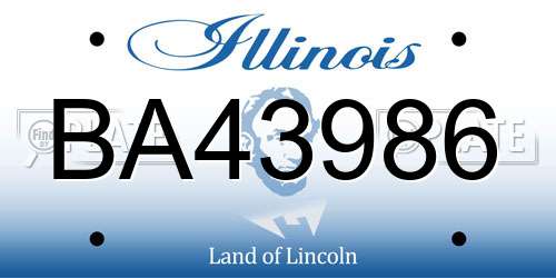 BA43986 Illinois License Plate