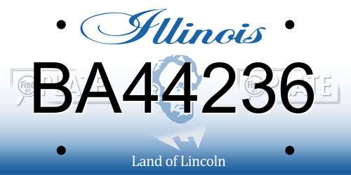 BA44236 Illinois License Plate